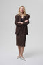AMITIE suede blazer in chocolate brown