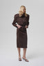 AMITIE midi suede skirt in chocolate brown