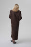 AMOUR straight coat in suede chocolate brown