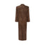 AMOUR straight coat in suede chocolate brown