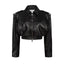 JOIE cropped bomber jacket in black