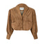 ENVIE retro it girl jacket in mocha mousse suede