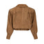 ENVIE retro it girl jacket in mocha mousse suede