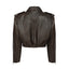 JOIE cropped bomber jacket in brown leather