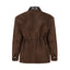 COURAGE fitted suede jacket in chocolate brown