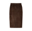 AMITIE midi suede skirt in chocolate brown