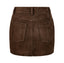 AMITIE mini suede skirt in chocolate brown