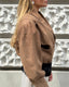ENVIE retro it girl jacket in mocha mousse suede