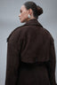 SENSUALITÉ full lenght suede belted coat in dark brown