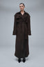 SENSUALITÉ full lenght suede belted coat in dark brown
