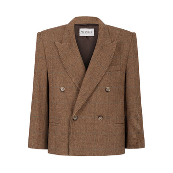 GENTIL boxy blazer houndstooth check