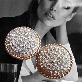 Vintage Crystal Ball Clips