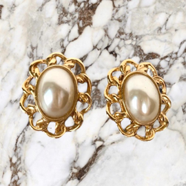 Vintage Pearl Flowers Clips