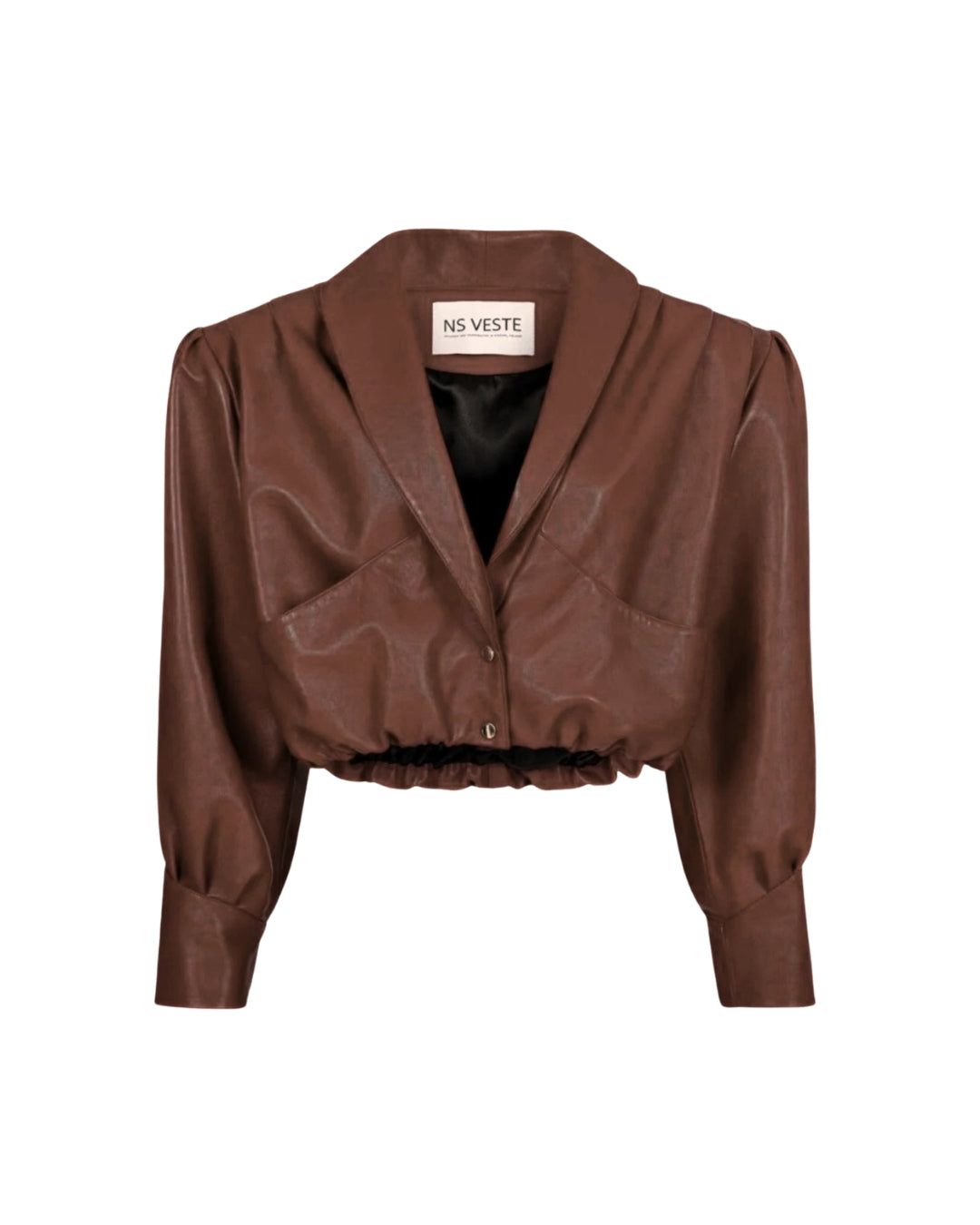 ENVIE retro it girl jacket in cognac brown leather