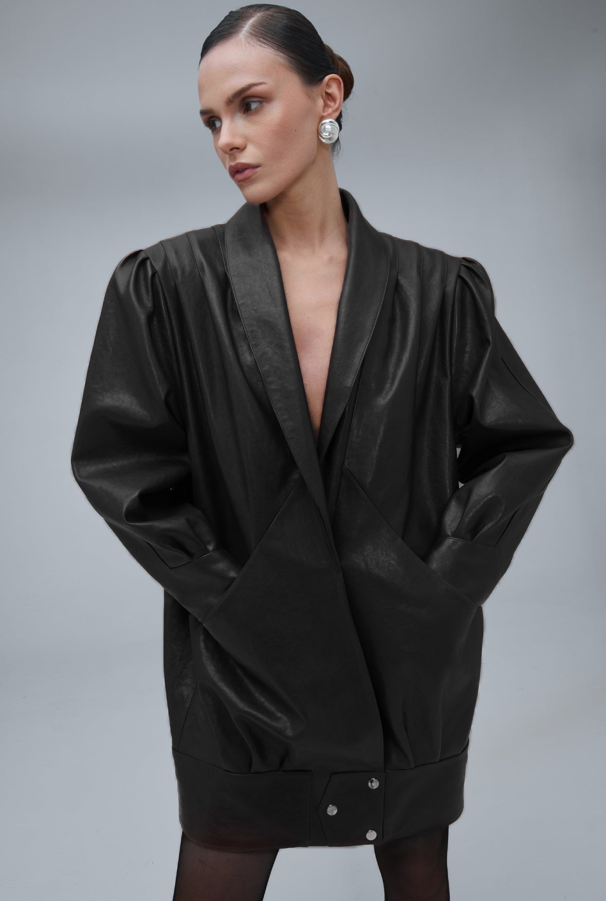 PASSION retro it girl jacket in black leather