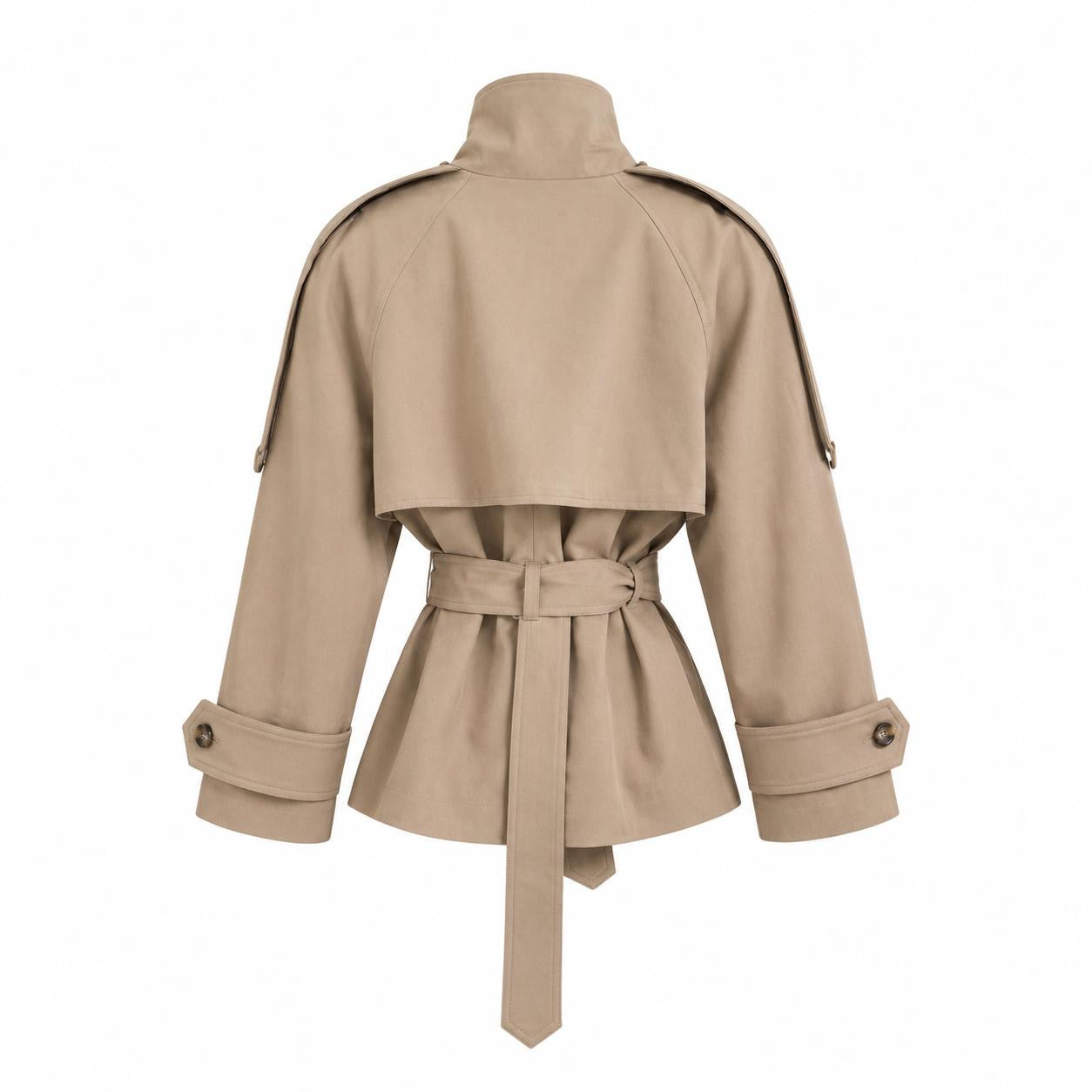 CONTENTE short trench coat with collar