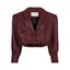 ENVIE retro it girl jacket in burgundy leather
