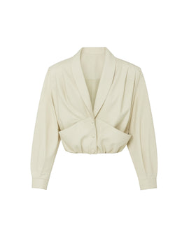 ENVIE retro it girl jacket in cream leather