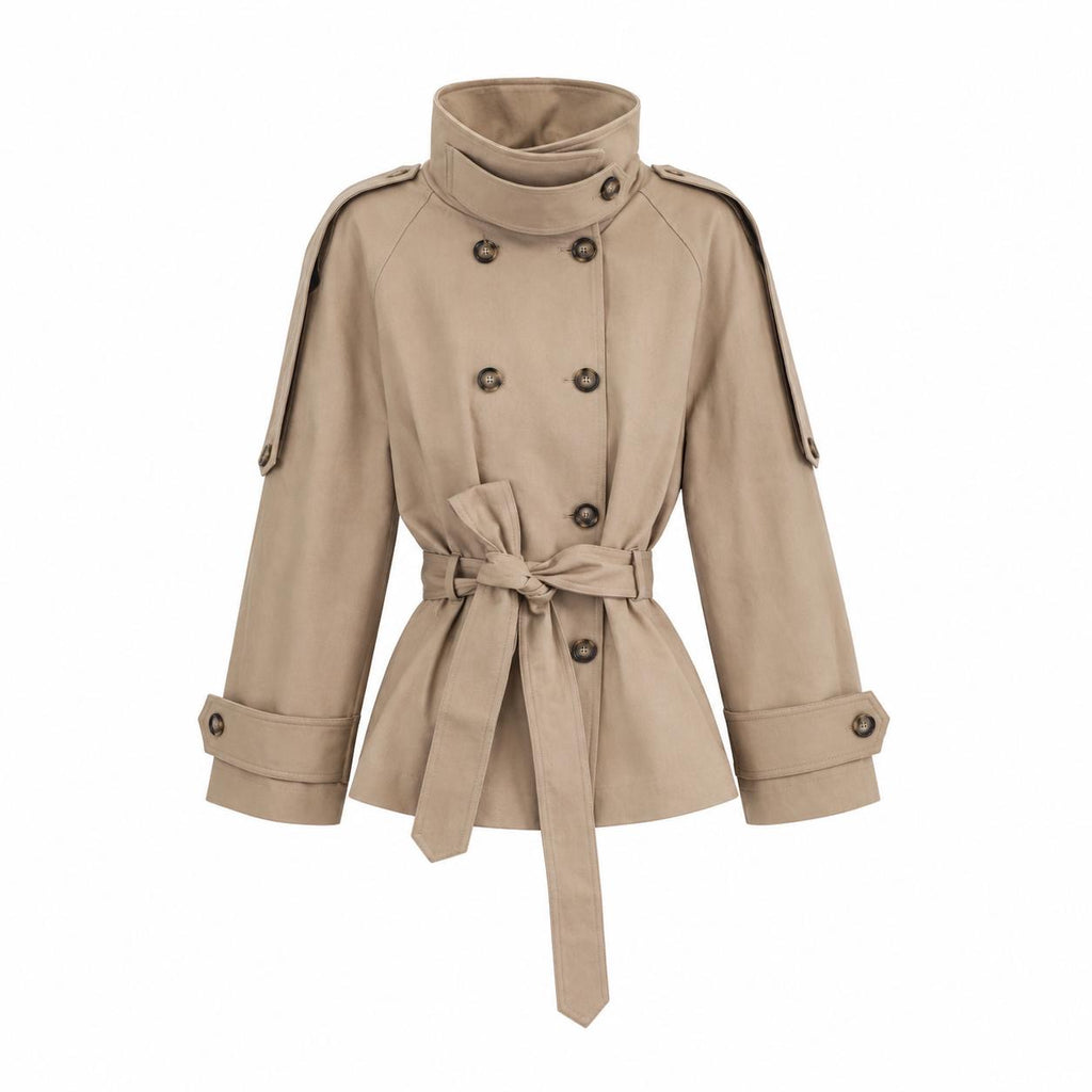 CONTENTE short trench coat with collar