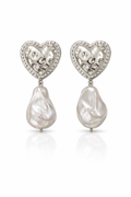Kolczyki Notre Dame Coeur #2 Argent Petit Perle