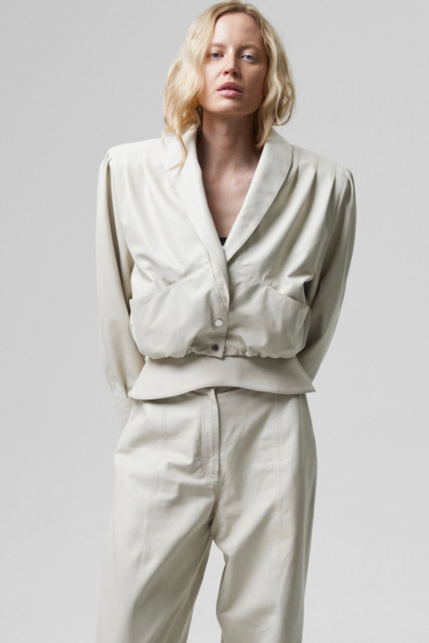 ADMIRATION belt in cream leather