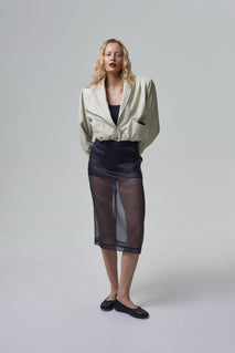 ENVIE retro it girl jacket in cream leather