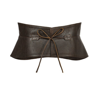 ADMIRATION leather belt in chocolate brown