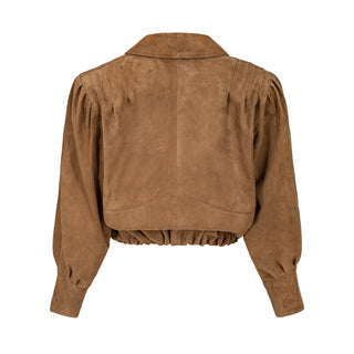 ENVIE retro it girl jacket in mocha mousse suede