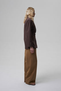 ESPOIRE blazer in chocolate brown