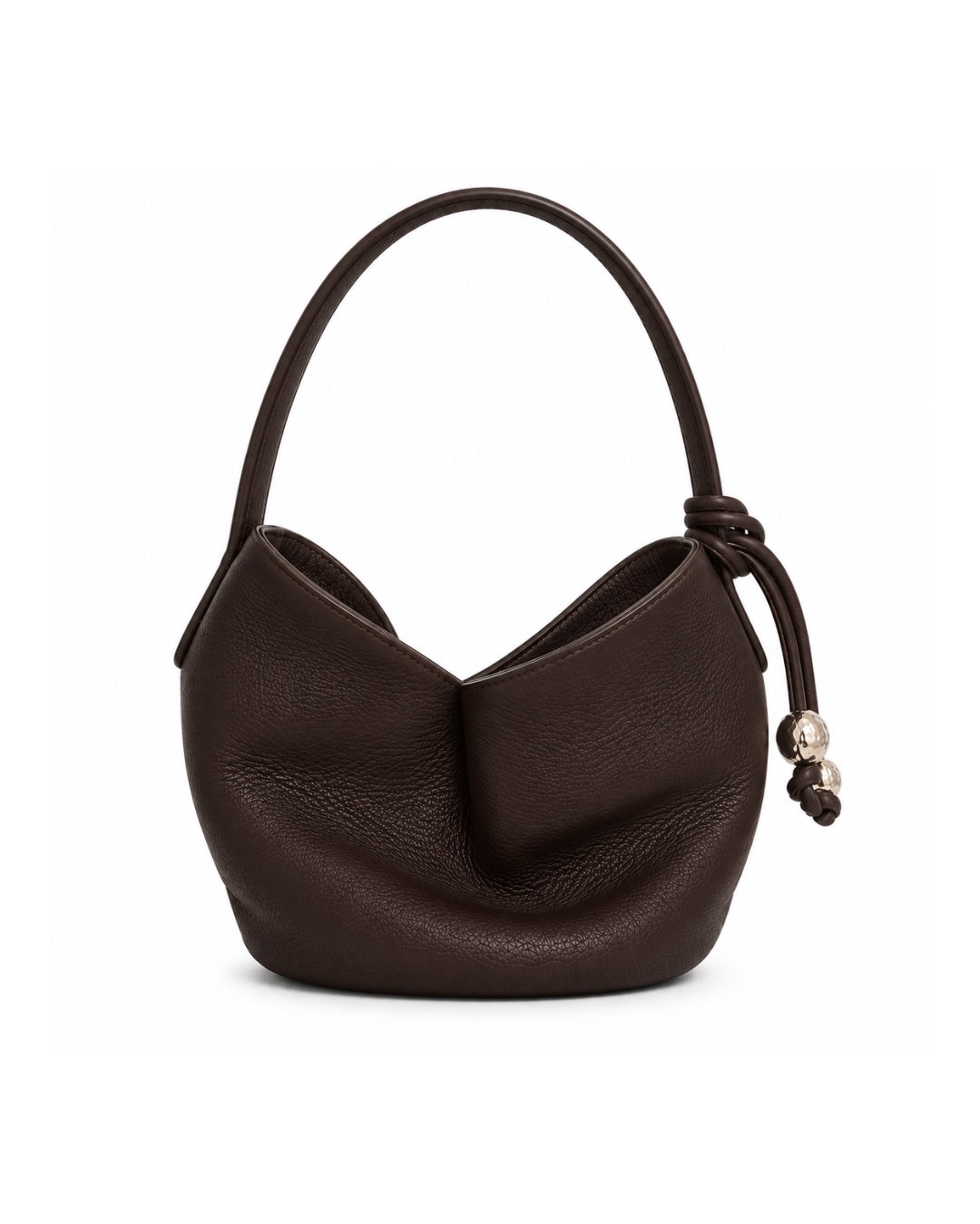 PRE-ORDER | IVERRSE mini drapped leather bag in chocolate brown