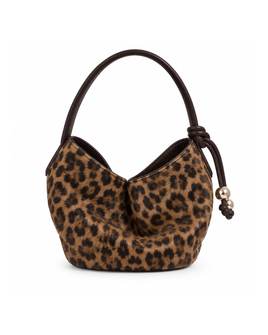 PRE-ORDER | IVERRSE mini drapped leather bag in leopard print