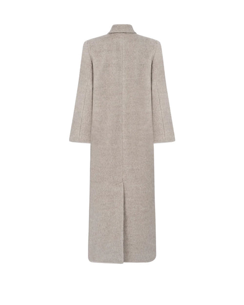 ADORATION straight coat in taupe beige alpaca wool