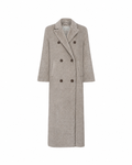 ADORATION straight coat in taupe beige alpaca wool