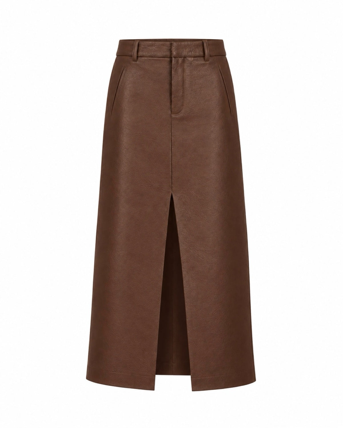 SIMPLICITÈ retro it girl skirt in cognac brown