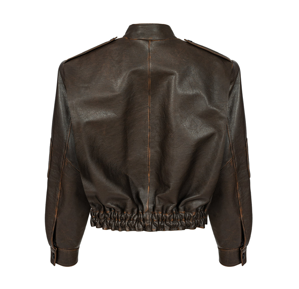 GAIETE bomber jacket in aged leather