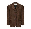 AMITIE suede blazer in chocolate brown