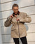 COURAGE fitted suede jacket in melted butter