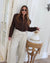 JOIE cropped bomber jacket in chocolate brown suede