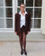AMITIE suede blazer in chocolate brown