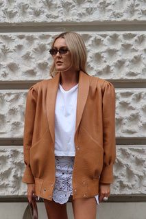 PASSION retro it girl jacket in carmel