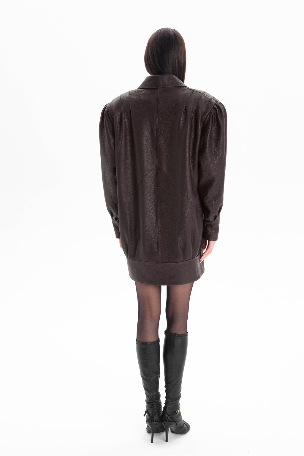 PASSION retro it girl jacket in chocolate texture leather