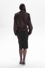 LIBERTE retro waisted biker jacket in chocolate texture