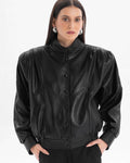 NOSTALGIE retro it girl jacket in black leather
