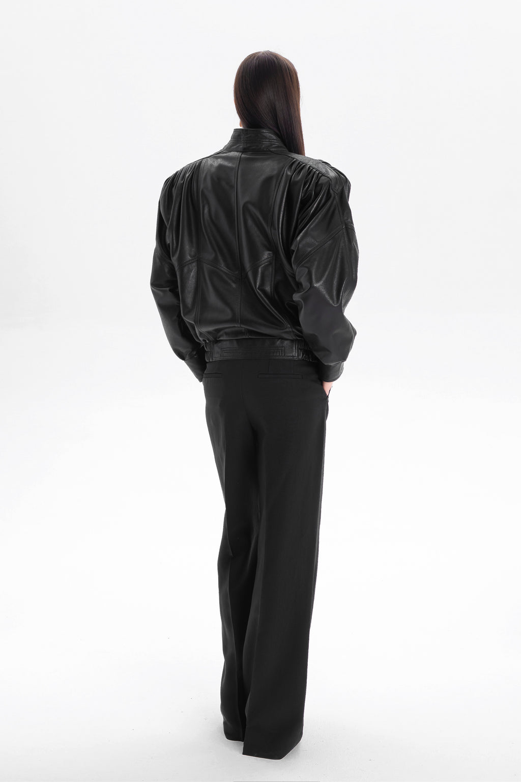 NOSTALGIE Retro It-Girl Jacke aus schwarzem Leder
