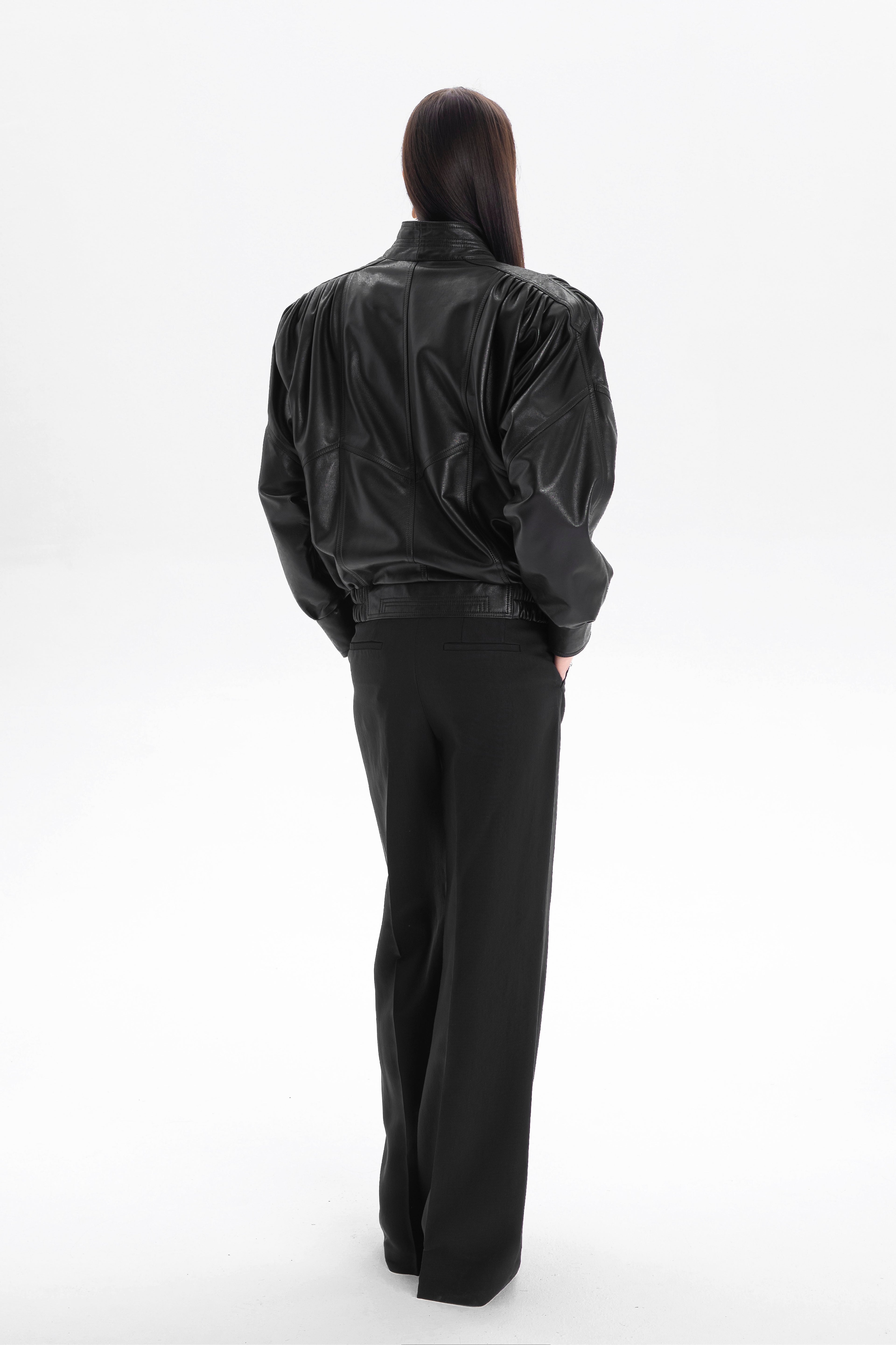 NOSTALGIE retro it girl jacket in black leather