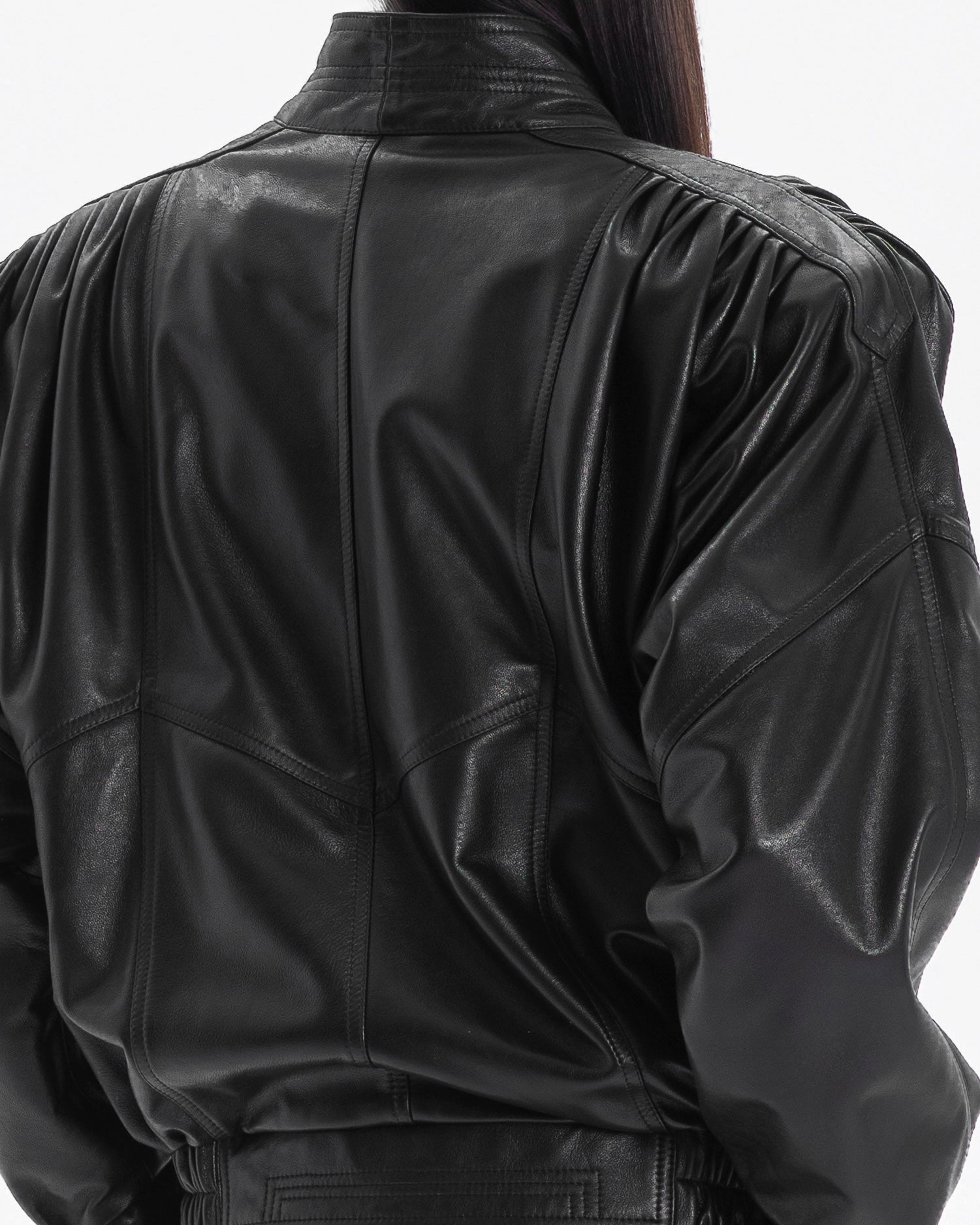 NOSTALGIE retro it girl jacket in black leather