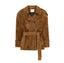 BONHEUR short belted suede jacket