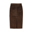AMITIE midi suede skirt in chocolate brown