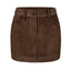 AMITIE mini suede skirt in chocolate brown