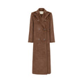 JALOUSIE straight coat in warm brown alpaca wool